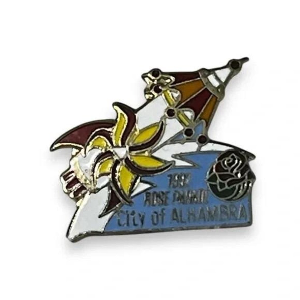1992 Rose Parade City of Alhambra California Vintage Lapel Vest Hat Pin A25